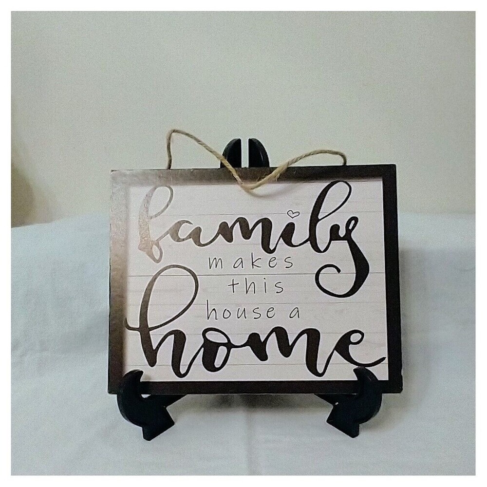 Family Makes This House A Home Wooden Hanging Sign 8 x 10 Wall Art NEW